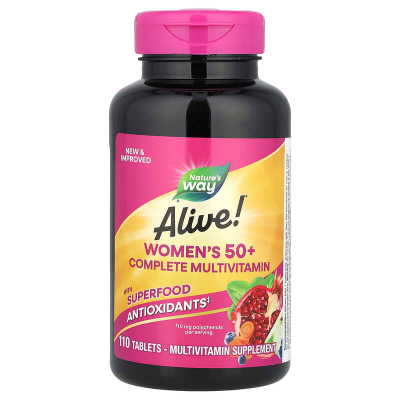 Мультивітаміни для жінок віком від 50 років, Women's 50+ Complete, Alive!, Nature's Way, повний комплекс, 110 таблеток