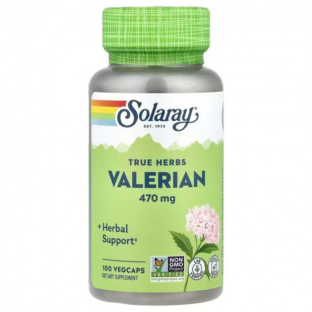 Валеріана, Valerian, Solaray, 470 мг, 100 рослинних капсул