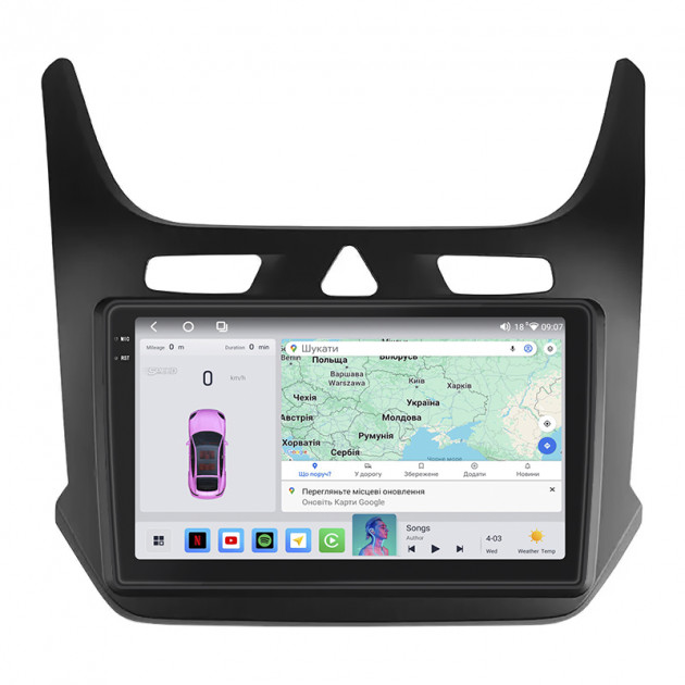 Штатная магнитола Lesko для Chevrolet Cobalt II 2011-2016 экран 9" 4/64 QLED CarPlay 4G Wi-Fi GPS 360 Prime