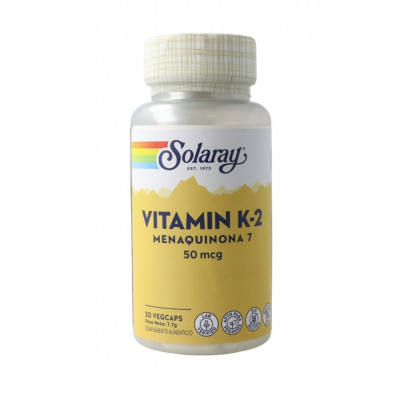 Вітамін К2 менахінон-7, Vitamin K-2, Solaray, 50 мкг, 30 капсул