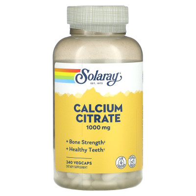 Цитрат кальцію, Calcium Citrate, Solaray, 240 рослинних капсул (250 мг у капсулі)