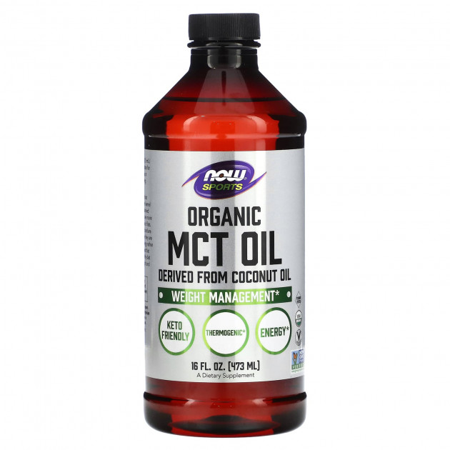 Олія МСТ, MCT Oil, Now Foods, Sports, органік, 473 мл