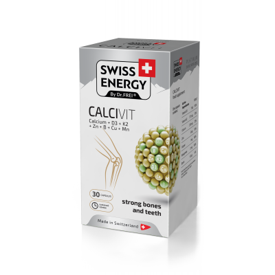 Кальцій + Вітамін D3 + Вітамін К2, CALCIVIT Calcium+Vitamin D3+Vitamin K2, Swiss Energy, 30 капсул