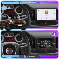 Штатная магнитола Lesko для Fiat 500L I Рестайлинг 2017- 2022 экран 10" 4/64 QLED CarPlay 4G Wi-Fi GPS 360 Prime