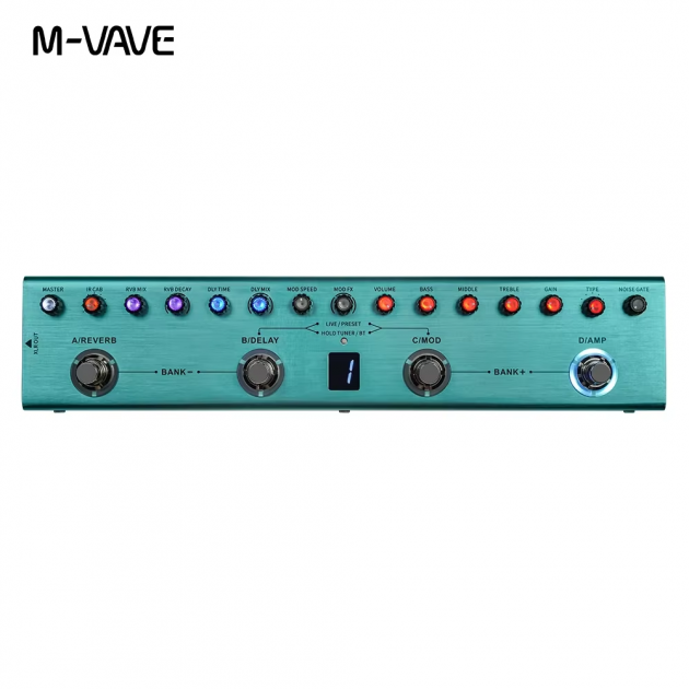 Портативний гітарний процесор M-VAVE Tank-G green