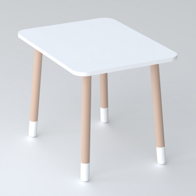 Детский прямоугольный столик 46х60х45, стол в детскую от 1 года, белый