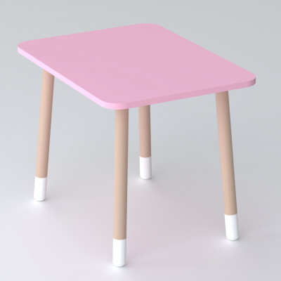 Детский прямоугольный столик 46х60х45, стол для детской, розовый