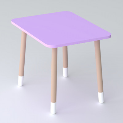 Детский прямоугольный столик 46х60х45, стол для детской комнаты от 1 года, фиолетовый