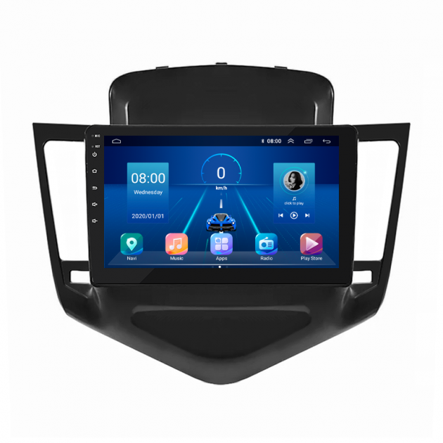 Штатная магнитола Lesko для Chevrolet Cruze I 2008-2012 экран 9" 6/128Gb 4G Wi-Fi GPS Top