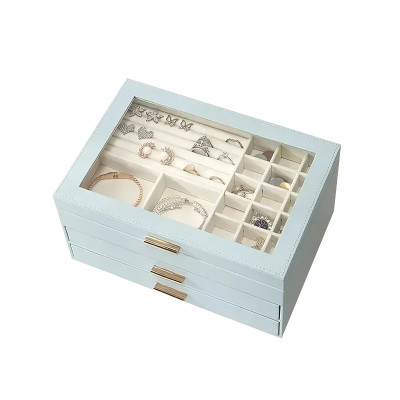 Шкатулка Casegrace SP-01223 для украшений и ювелирных изделий трехуровневая 26,5*18*13,5 см Blue