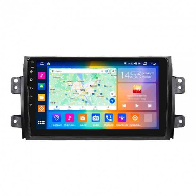 Штатная магнитола Lesko для Fiat Sedici  2005-2014 экран 9" 4/64Gb CarPlay 4G Wi-Fi GPS Prime
