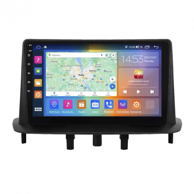 Штатная магнитола Lesko для Renault Megane III Рестайлинг 2012-2014 экран 9" 4/64Gb CarPlay 4G Wi-Fi GPS Prime