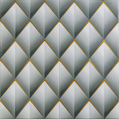 Панель стеновая 3D 675х675х6мм Ромбы серые SW-00001986