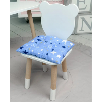 Подушка мягкая для детского стульчик 23х28, серая Синий