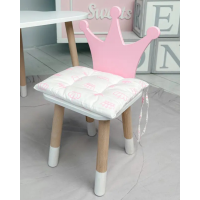 Подушка мягкая для детского стульчик 23х28, серая Белый