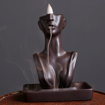 Подставка для благовоний JC2022073000003 Девушка с обратным потоком жидкого дыма держатель для ароматических палочек и конусов Brown