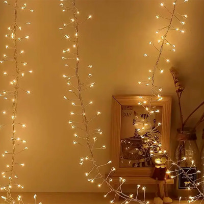 Светодиодная гирлянда Роса ali-702623591322 теплый свет USB с пультом управления декоративные украшение  3 м 100 led