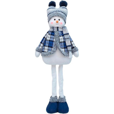 Новогодняя фигурка под елку YH239902B Снеговик 75 см рождественская мягкая игрушка Blue