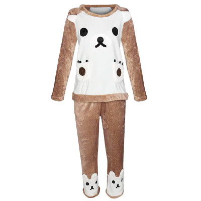 Женская тёплая махровая пижама Bear White 2XL