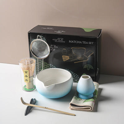 Набор Mavanto 5654 для приготовления чая матча 7 предметов Blue + White