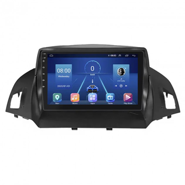 Штатная магнитола Lesko для Ford Kuga II Рестайлинг 2016-2019 экран 9" 2/32Gb 4G Wi-Fi GPS Top