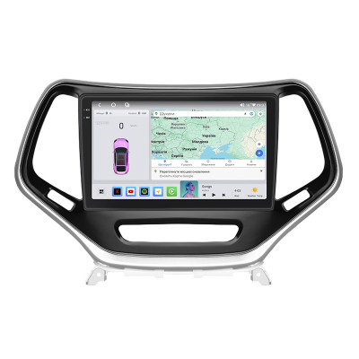 Штатная магнитола Lesko для Jeep Cherokee V (KL) 2013-2018 экран 10" 4/64 QLED CarPlay 4G Wi-Fi GPS 360 Prime
