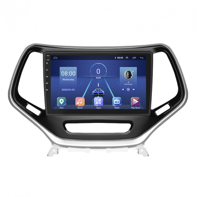 Штатная магнитола Lesko для Jeep Cherokee V (KL) 2013-2018 экран 10" 4/64Gb 4G Wi-Fi GPS Top