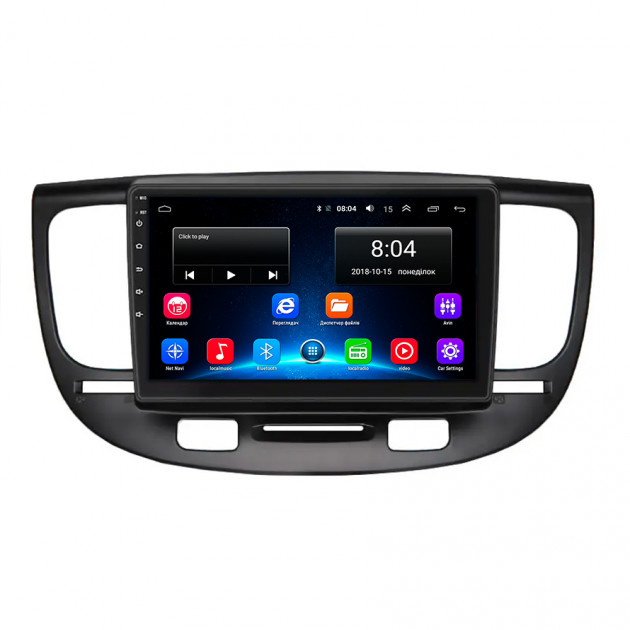 Штатная магнитола Lesko для Kia Rio II 2005-2009 экран 9" 2/32Gb Wi-Fi GPS Base