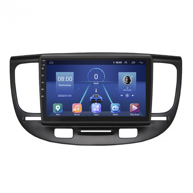 Штатная магнитола Lesko для Kia Rio II 2005-2009 экран 9" 4/64Gb 4G Wi-Fi GPS Top