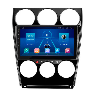 Штатная магнитола Lesko для Mazda 6 I (GG) Рестайлинг 2005-2008 экран 9" 4/32Gb 4G Wi-Fi GPS Top