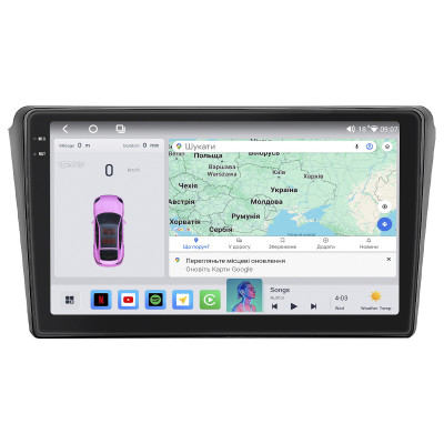 Штатная магнитола Lesko для Toyota Avensis II Рестайлинг 2006-2009 экран 9" 4/64 QLED CarPlay 4G Wi-Fi GPS 360 Prime