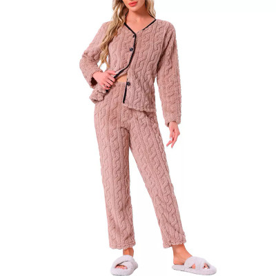 Женская тёплая пижама 5312 Light pink костюм для дома XL