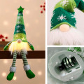 Новогодний Гном N2 для праздничного декора с Led подсветкой 20 см Green