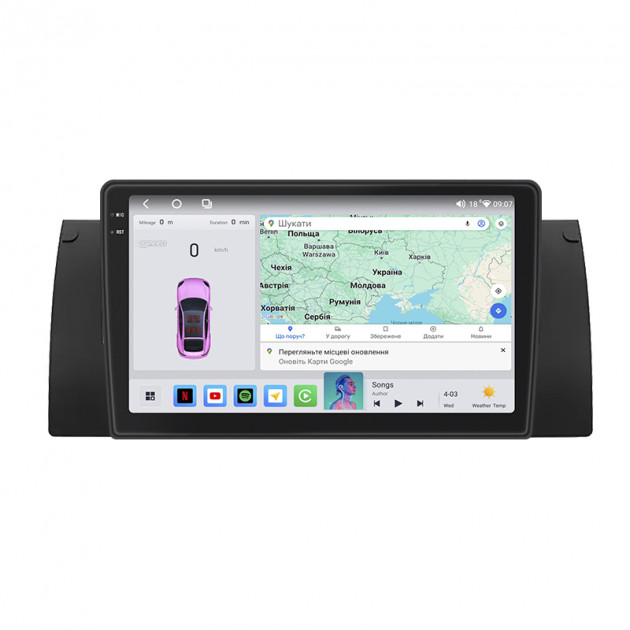 Штатная магнитола Lesko для BMW X5 I (E53) 1999-2003 экран 9" 4/64 QLED CarPlay 4G Wi-Fi GPS 360 Prime