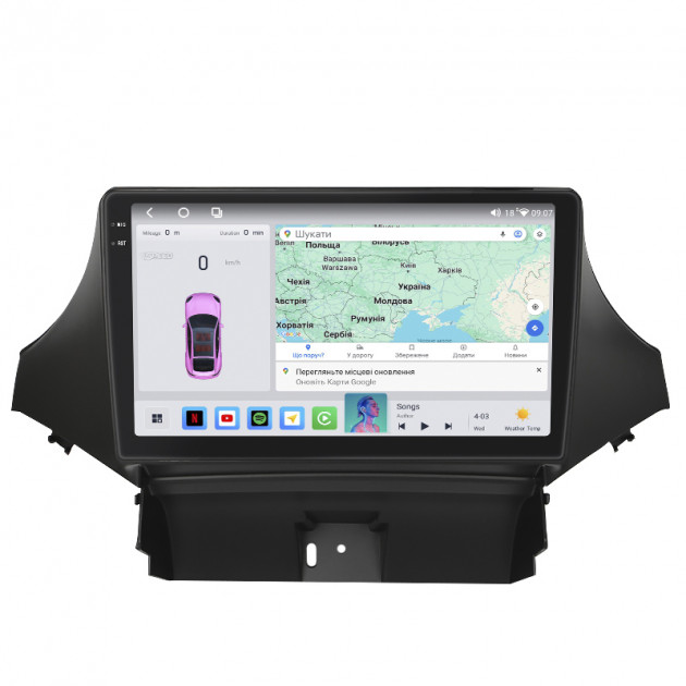 Штатная магнитола Lesko для Chevrolet Orlando I 2010-2018 экран 9" 4/64 QLED CarPlay 4G Wi-Fi GPS 360 Prime