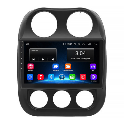 Штатная магнитола Lesko для Jeep Compass I Рестайлинг 2 2013-2016 экран 10" 2/32Gb Wi-Fi GPS Base