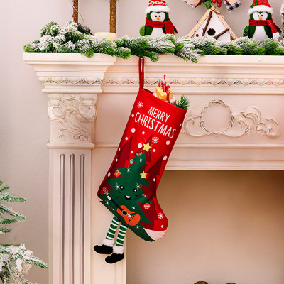 Новогодний декоративный носок для подарков F18 Елка