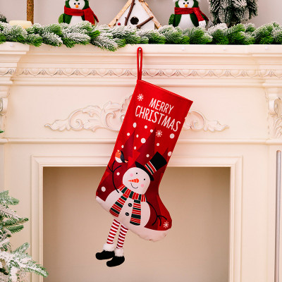 Новогодний декоративный носок для подарков F18 Снеговик