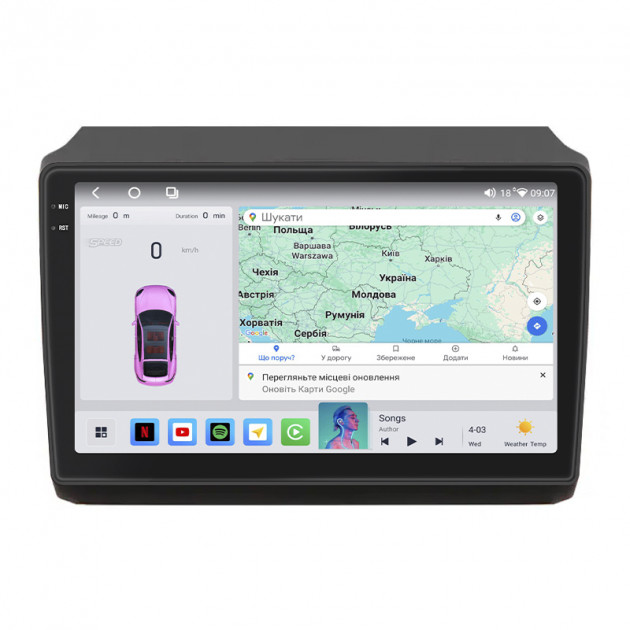 Штатная магнитола Lesko для Fiat Ducato II Рестайлинг 2011-н.в. экран 9" 4/64 QLED CarPlay 4G Wi-Fi GPS 360 Prime