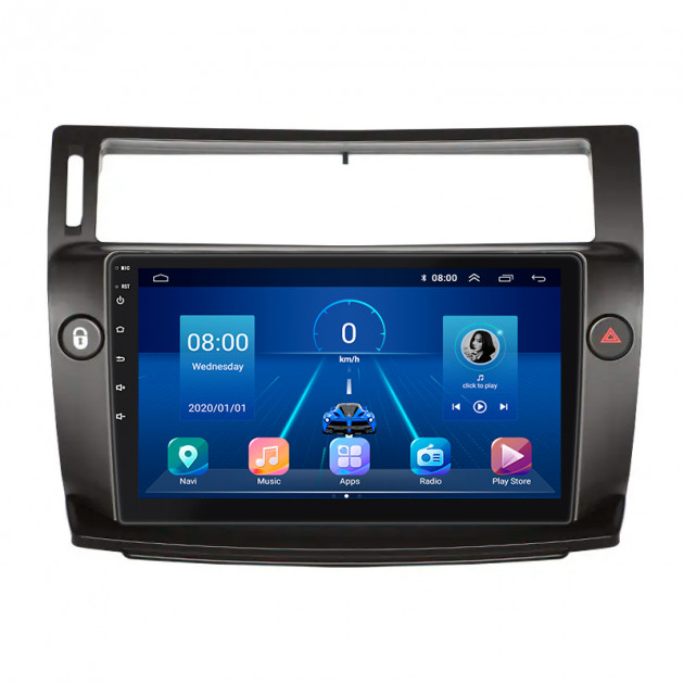 Штатная магнитола Lesko для Citroen C4 I Рестайлинг 2008-2011 экран 9" 4/32Gb 4G Wi-Fi GPS Top