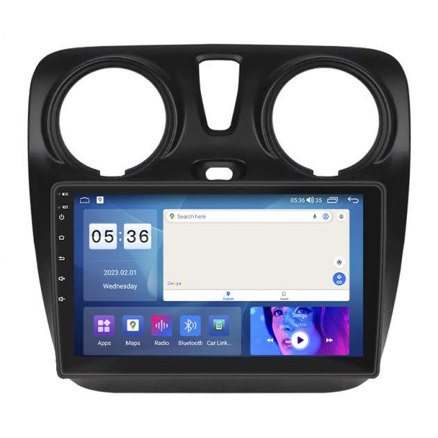 Штатная магнитола Lesko для Dacia Lodgy ver 2 2012-2017 экран 9" 2/32Gb CarPlay 4G Wi-Fi GPS Prime