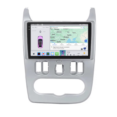 Штатная магнитола Lesko для Dacia Logan I ver 2 2008-2012 экран 9" 4/64 QLED CarPlay 4G Wi-Fi GPS 360 Prime