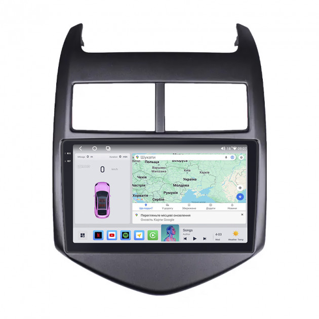 Штатная магнитола Lesko для Chevrolet Sonic I 2011-2016 экран 9" 4/64 QLED CarPlay 4G Wi-Fi GPS 360 Prime