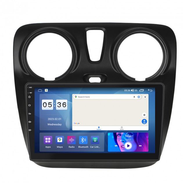Штатная магнитола Lesko для Dacia Sandero II ver 2 2012-2016 экран 9" 4/64Gb CarPlay 4G Wi-Fi GPS Prime