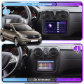 Штатная магнитола Lesko для Dacia Sandero II Рестайлинг ver 2 2016-2020 экран 9" 2/32Gb CarPlay 4G Wi-Fi GPS Prime