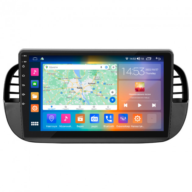Штатная магнитола Lesko для Fiat 500 II 2007-2015 экран 9" 4/64Gb CarPlay 4G Wi-Fi GPS Prime