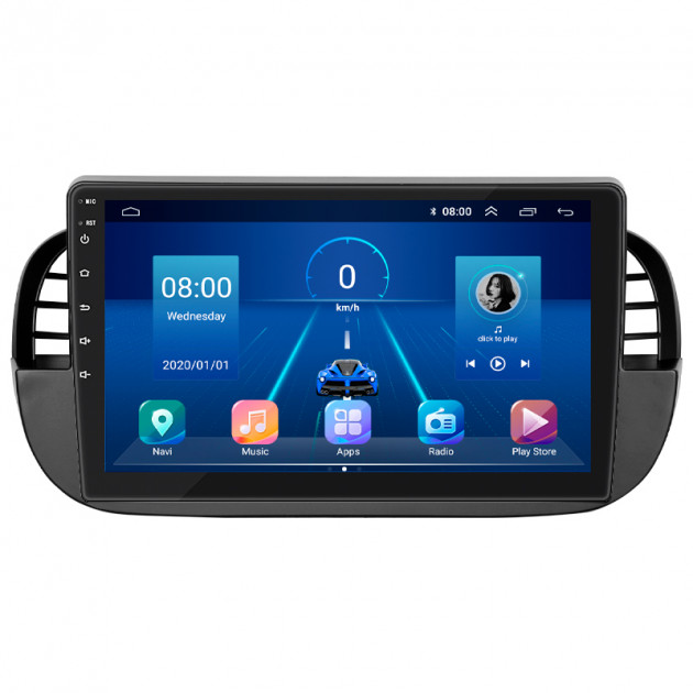 Штатная магнитола Lesko для Fiat 500 II 2007-2015 экран 9" 2/32Gb 4G Wi-Fi GPS Top