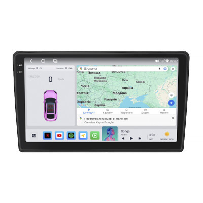 Штатная магнитола Lesko для Fiat Scudo II 2007-2016 экран 9" 4/64 QLED CarPlay 4G Wi-Fi GPS 360 Prime