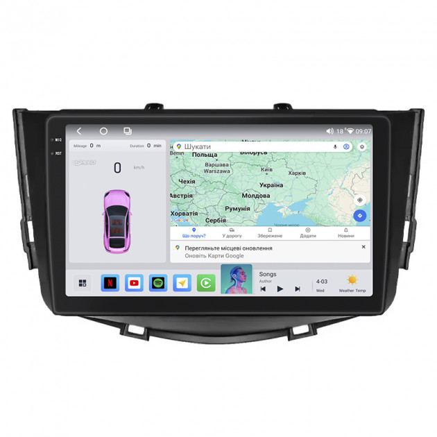 Штатная магнитола Lesko для Lifan X60 I 2011-2015 экран 9" 4/64 QLED CarPlay 4G Wi-Fi GPS 360 Prime
