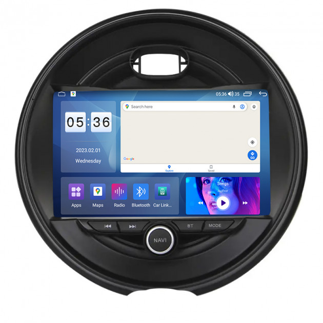 Штатная магнитола Lesko для MINI Clubman II 2015-2019 экран 9" 2/32Gb CarPlay 4G Wi-Fi GPS Prime